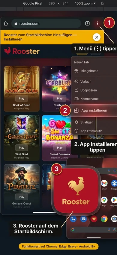 Rooster auf Android installieren – Rooster