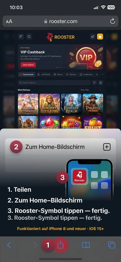Rooster auf dem iPhone installieren – Rooster